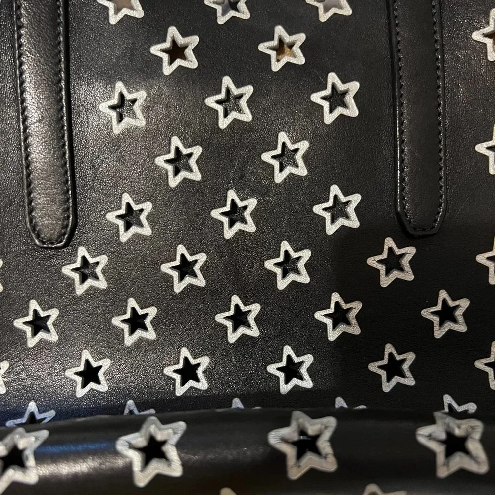 ** JIMMY CHOO Pimlico Star Punching Shoulder Open Tote Bag ** - Picture 4 of 16